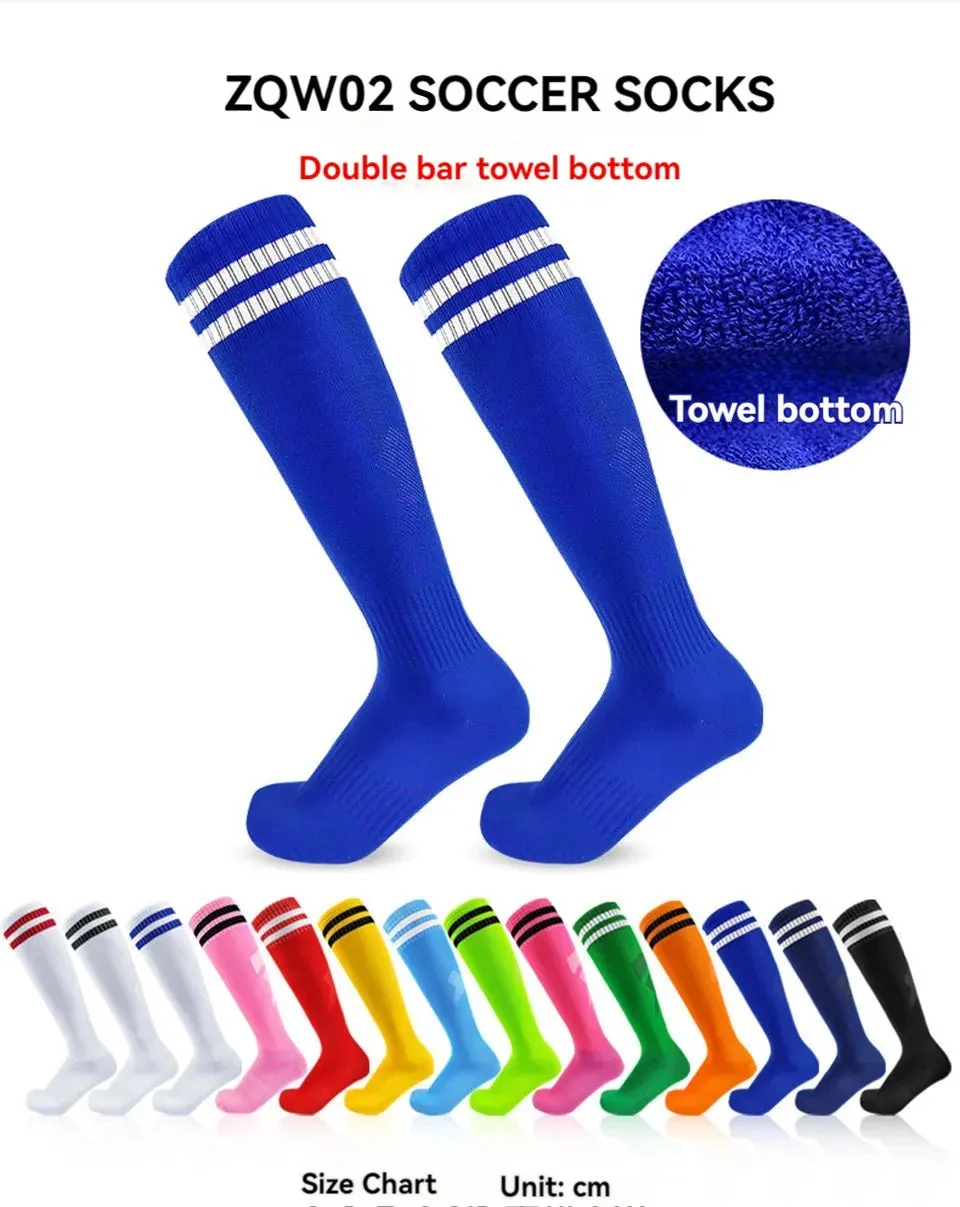 Soccer Long Knee High Towel Bottom Sports Sock
