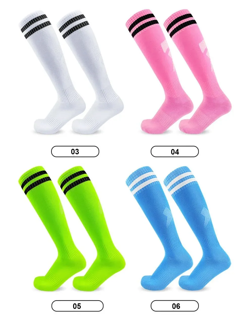 Soccer Long Knee High Towel Bottom Sports Sock