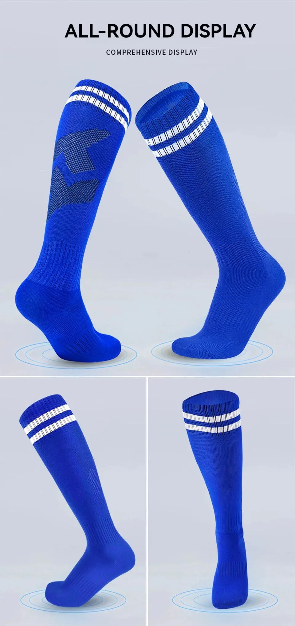 Soccer Long Knee High Towel Bottom Sports Sock