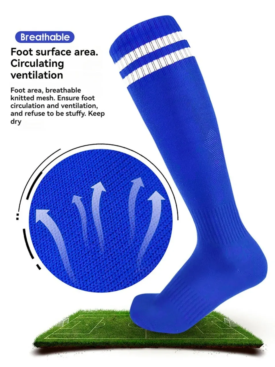 Soccer Long Knee High Towel Bottom Sports Sock