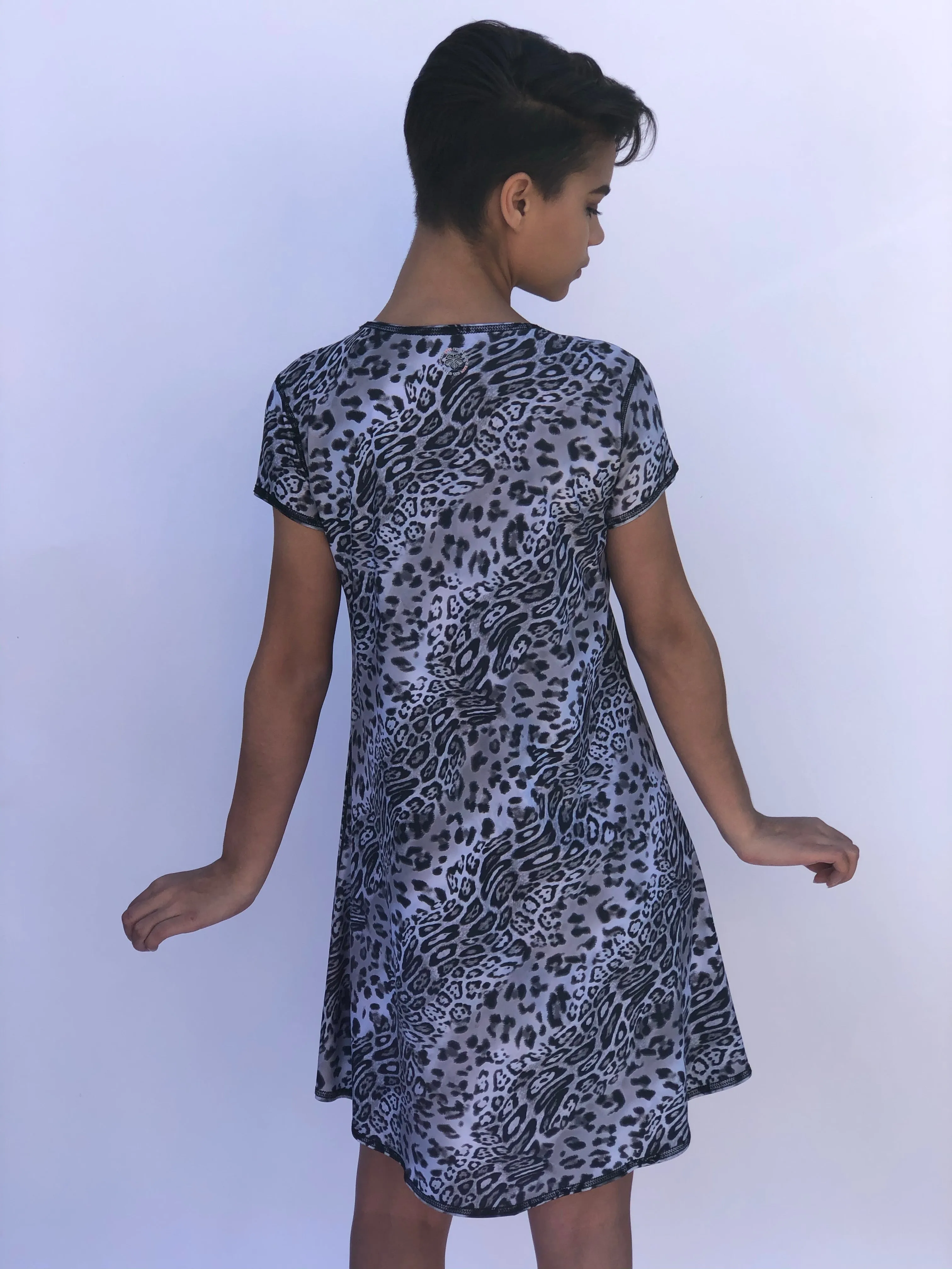 SWING DRESS WHITE TIGER/SNOW LEOPARD