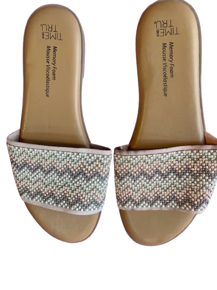 Time And Tru Memory Foam Rhinestone Sandals
