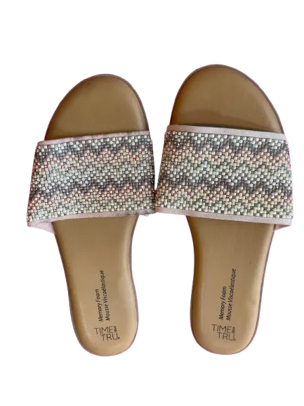 Time And Tru Memory Foam Rhinestone Sandals