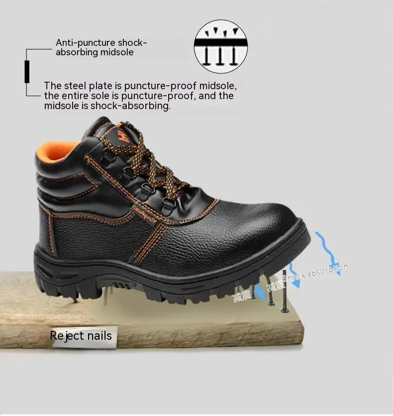 Wear-Resisting Work Safety Boots – Anti-Smash, Anti-Puncture Work Sneakers, Waterproof Boots, Indestructible Protective Work Boots for Men