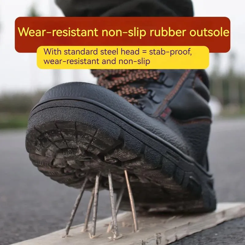 Wear-Resisting Work Safety Boots – Anti-Smash, Anti-Puncture Work Sneakers, Waterproof Boots, Indestructible Protective Work Boots for Men