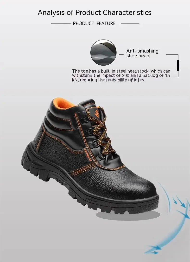 Wear-Resisting Work Safety Boots – Anti-Smash, Anti-Puncture Work Sneakers, Waterproof Boots, Indestructible Protective Work Boots for Men