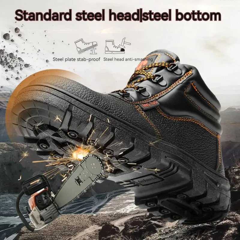 Wear-Resisting Work Safety Boots – Anti-Smash, Anti-Puncture Work Sneakers, Waterproof Boots, Indestructible Protective Work Boots for Men