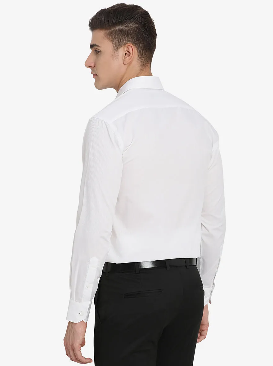 White Striped Regular Fit Formal Shirt | JadeBlue