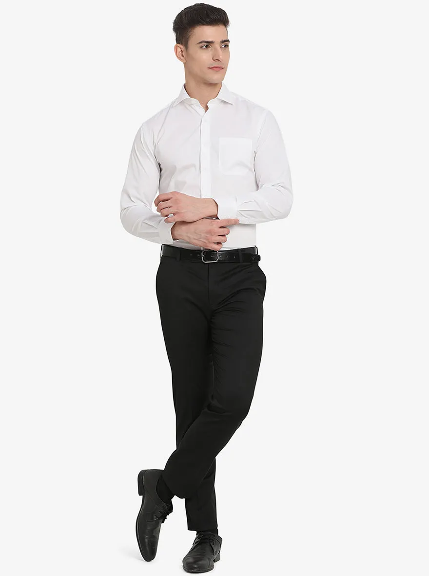 White Striped Regular Fit Formal Shirt | JadeBlue