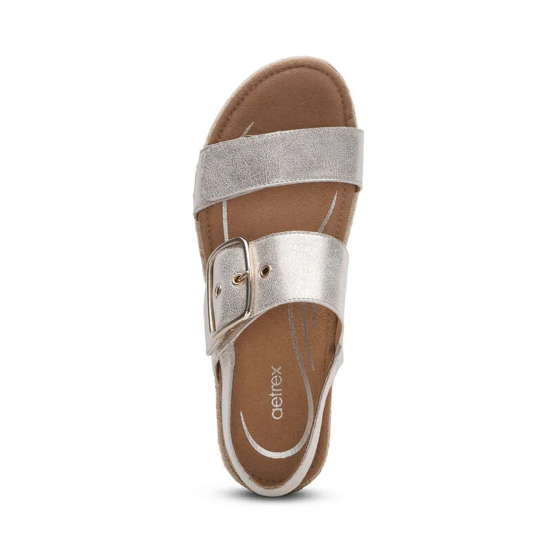 WOMEN'S AETREX VANIA ARCH SUPPORT PLATFORM SANDAL | CHAMPAGNE