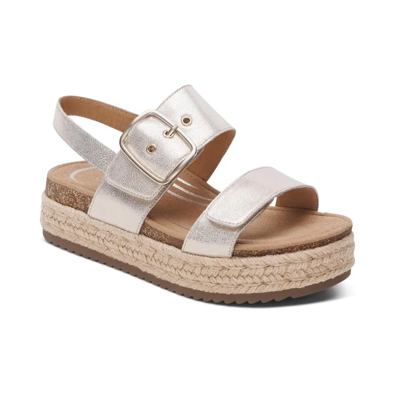 WOMEN'S AETREX VANIA ARCH SUPPORT PLATFORM SANDAL | CHAMPAGNE