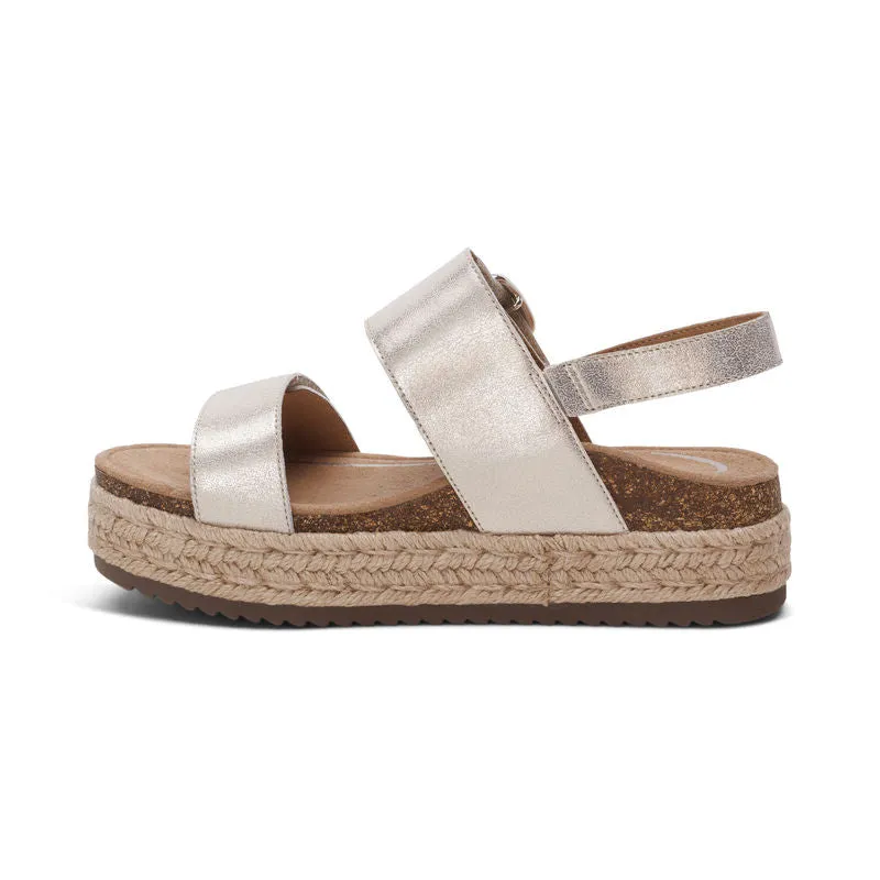 WOMEN'S AETREX VANIA ARCH SUPPORT PLATFORM SANDAL | CHAMPAGNE