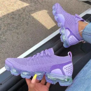 Women's Flying Air Vapor Max Woven Breathable Casual Sneakers Purple