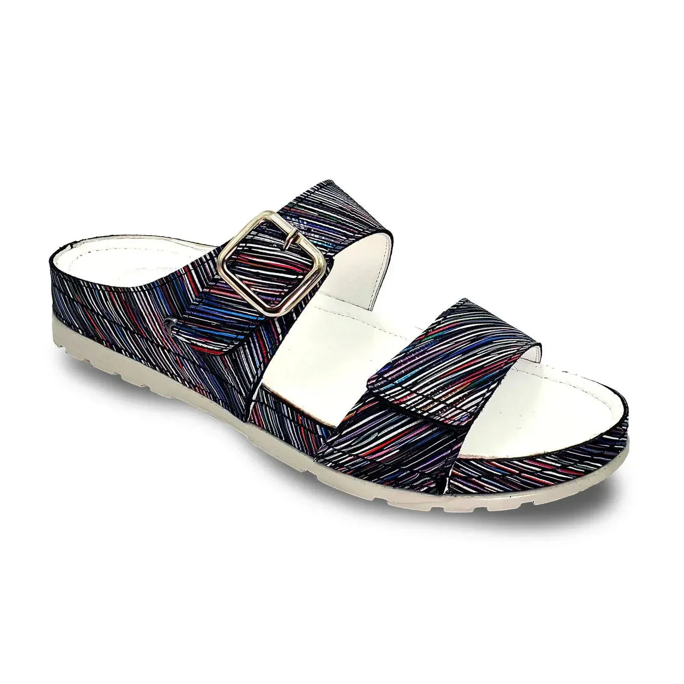 WOMEN'S REVERE PALMA SANDAL | BLACK STRIPE